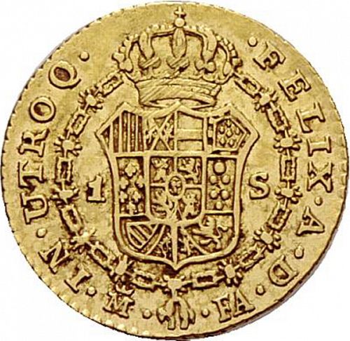 1 Escudo Reverse Image minted in SPAIN in 1807FA (1788-08  -  CARLOS IV)  - The Coin Database