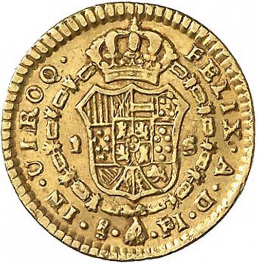 1 Escudo Reverse Image minted in SPAIN in 1808FJ (1788-08  -  CARLOS IV)  - The Coin Database