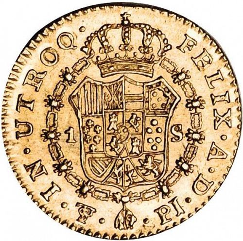 1 Escudo Reverse Image minted in SPAIN in 1808PJ (1788-08  -  CARLOS IV)  - The Coin Database