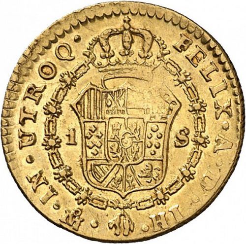 1 Escudo Reverse Image minted in SPAIN in 1814HJ (1808-33  -  FERNANDO VII)  - The Coin Database