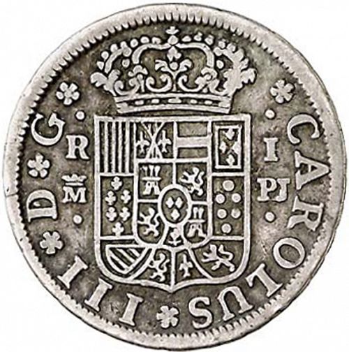 1 Real Obverse Image minted in SPAIN in 1765PJ (1759-88  -  CARLOS III)  - The Coin Database