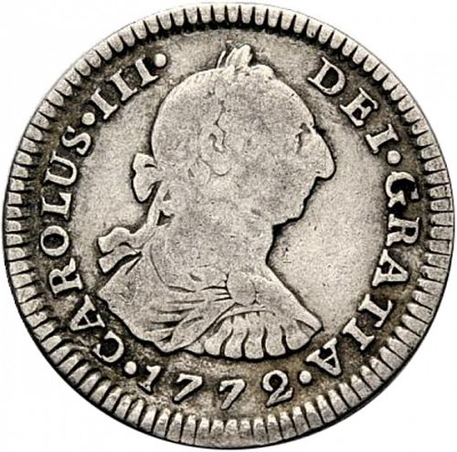 1 Real Obverse Image minted in SPAIN in 1772FM (1759-88  -  CARLOS III)  - The Coin Database
