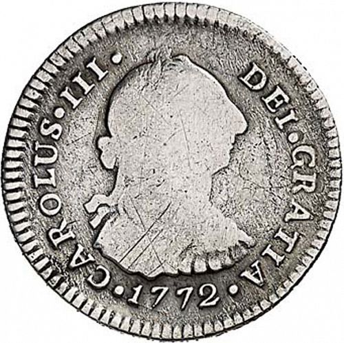 1 Real Obverse Image minted in SPAIN in 1772JS (1759-88  -  CARLOS III)  - The Coin Database