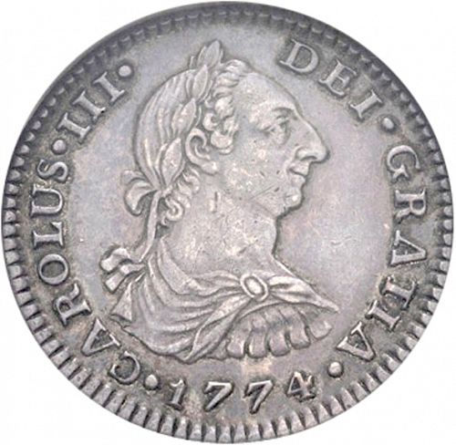 1 Real Obverse Image minted in SPAIN in 1774FM (1759-88  -  CARLOS III)  - The Coin Database