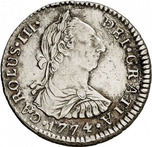 1 Real Obverse Image minted in SPAIN in 1774JR (1759-88  -  CARLOS III)  - The Coin Database
