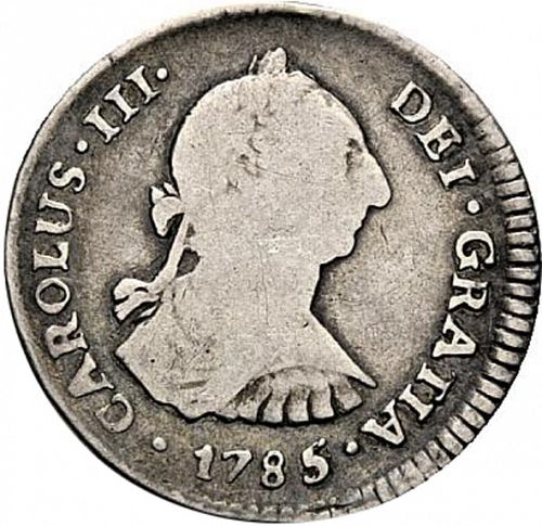 1 Real Obverse Image minted in SPAIN in 1785DA (1759-88  -  CARLOS III)  - The Coin Database