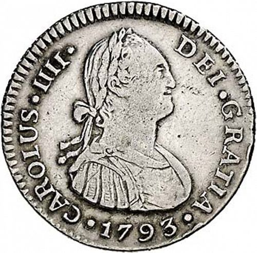 1 Real Obverse Image minted in SPAIN in 1793M (1788-08  -  CARLOS IV)  - The Coin Database