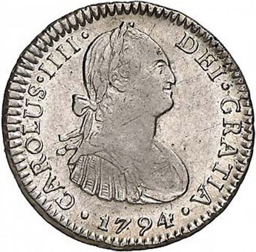 1 Real Obverse Image minted in SPAIN in 1794DA (1788-08  -  CARLOS IV)  - The Coin Database