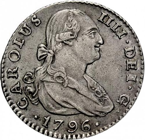 1 Real Obverse Image minted in SPAIN in 1796CN (1788-08  -  CARLOS IV)  - The Coin Database