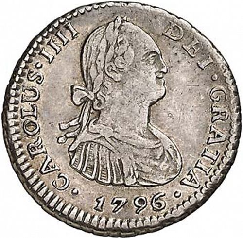 1 Real Obverse Image minted in SPAIN in 1796DA (1788-08  -  CARLOS IV)  - The Coin Database