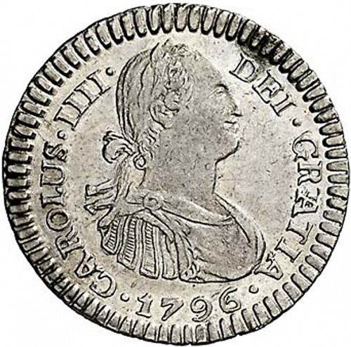 1 Real Obverse Image minted in SPAIN in 1796PP (1788-08  -  CARLOS IV)  - The Coin Database