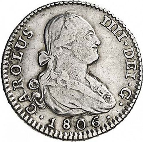1 Real Obverse Image minted in SPAIN in 1806FA (1788-08  -  CARLOS IV)  - The Coin Database