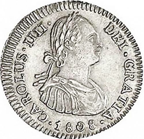 1 Real Obverse Image minted in SPAIN in 1808PJ (1788-08  -  CARLOS IV)  - The Coin Database