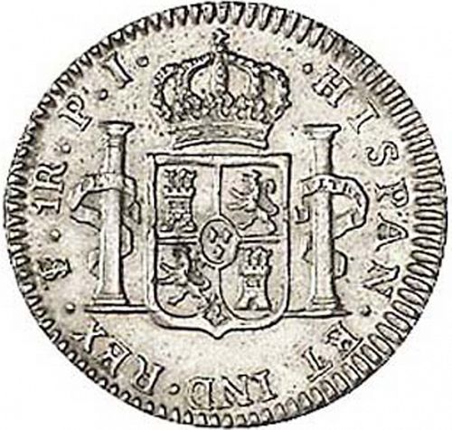 1 Real Reverse Image minted in SPAIN in 1808PJ (1788-08  -  CARLOS IV)  - The Coin Database