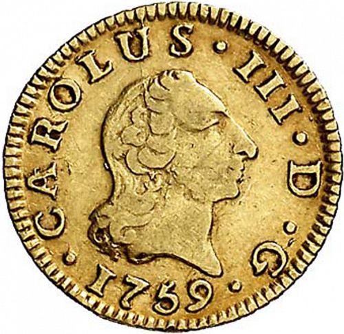 half Escudo Obverse Image minted in SPAIN in 1759JV (1759-88  -  CARLOS III)  - The Coin Database