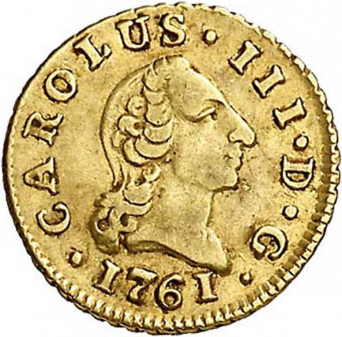 half Escudo Obverse Image minted in SPAIN in 1761JP (1759-88  -  CARLOS III)  - The Coin Database