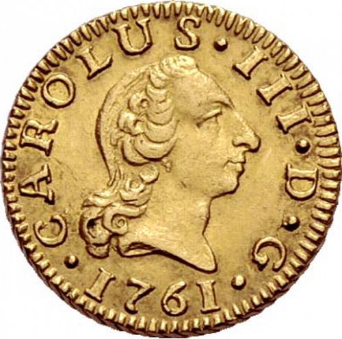 half Escudo Obverse Image minted in SPAIN in 1761JV (1759-88  -  CARLOS III)  - The Coin Database