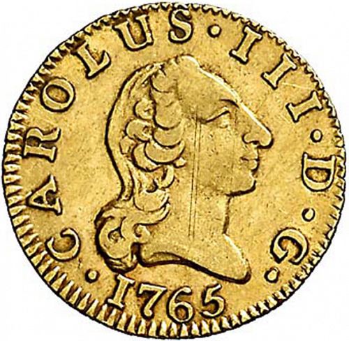 half Escudo Obverse Image minted in SPAIN in 1765PJ (1759-88  -  CARLOS III)  - The Coin Database