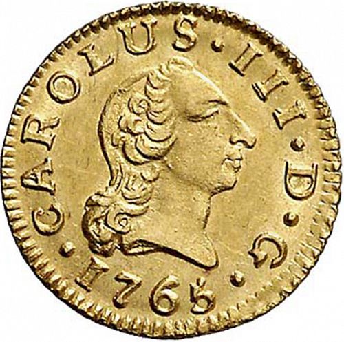 half Escudo Obverse Image minted in SPAIN in 1765VC (1759-88  -  CARLOS III)  - The Coin Database
