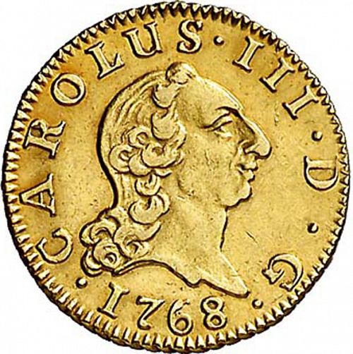 half Escudo Obverse Image minted in SPAIN in 1768PJ (1759-88  -  CARLOS III)  - The Coin Database