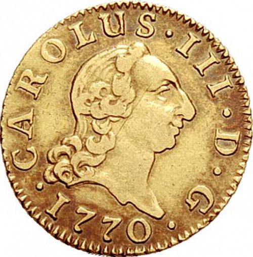 half Escudo Obverse Image minted in SPAIN in 1770PJ (1759-88  -  CARLOS III)  - The Coin Database