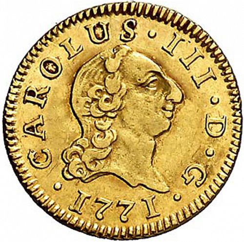 half Escudo Obverse Image minted in SPAIN in 1771CF (1759-88  -  CARLOS III)  - The Coin Database