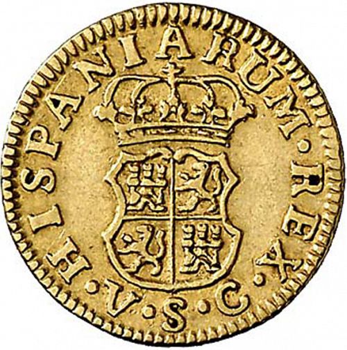 half Escudo Reverse Image minted in SPAIN in 1764VC (1759-88  -  CARLOS III)  - The Coin Database