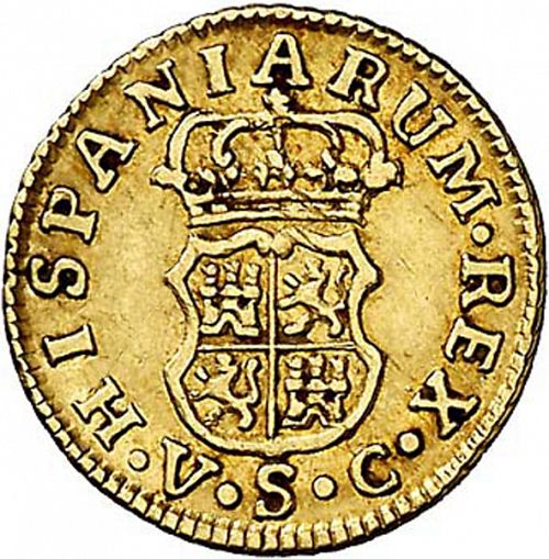half Escudo Reverse Image minted in SPAIN in 1767VC (1759-88  -  CARLOS III)  - The Coin Database