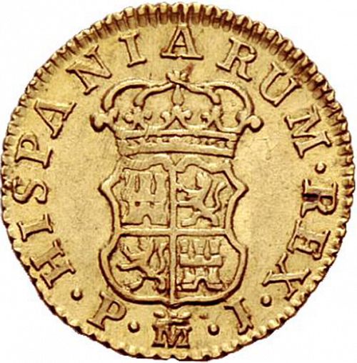 half Escudo Reverse Image minted in SPAIN in 1769PJ (1759-88  -  CARLOS III)  - The Coin Database