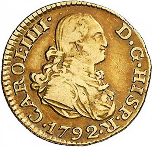 half Escudo Obverse Image minted in SPAIN in 1792MF (1788-08  -  CARLOS IV)  - The Coin Database