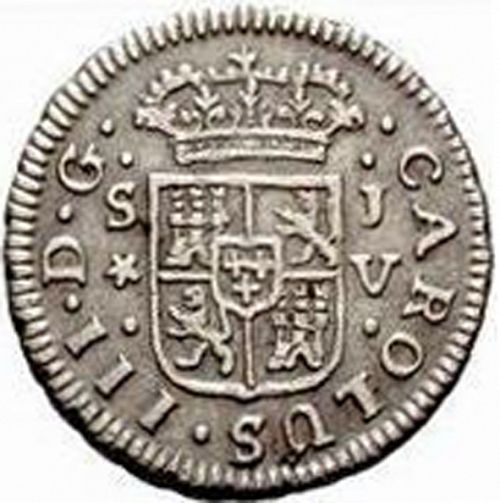 half Real Obverse Image minted in SPAIN in 1760JV (1759-88  -  CARLOS III)  - The Coin Database