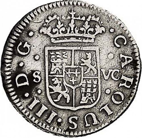 half Real Obverse Image minted in SPAIN in 1762VC (1759-88  -  CARLOS III)  - The Coin Database