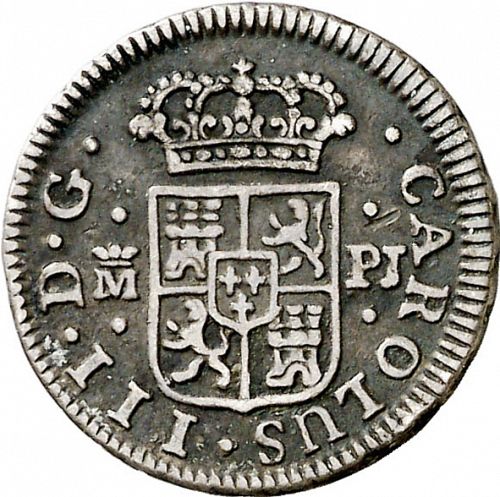 half Real Obverse Image minted in SPAIN in 1765PJ (1759-88  -  CARLOS III)  - The Coin Database