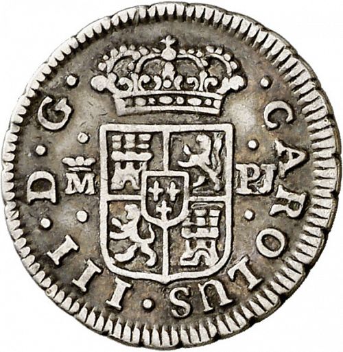 half Real Obverse Image minted in SPAIN in 1766PJ (1759-88  -  CARLOS III)  - The Coin Database
