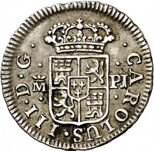 half Real Obverse Image minted in SPAIN in 1769PJ (1759-88  -  CARLOS III)  - The Coin Database