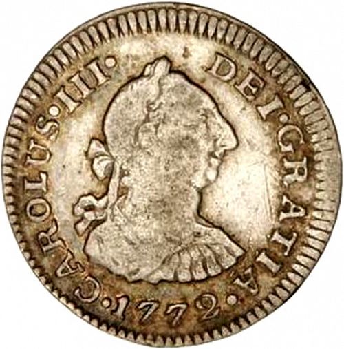 half Real Obverse Image minted in SPAIN in 1772FF (1759-88  -  CARLOS III)  - The Coin Database
