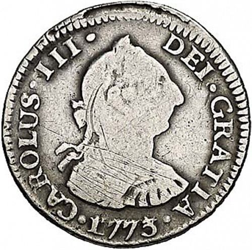 half Real Obverse Image minted in SPAIN in 1773DA (1759-88  -  CARLOS III)  - The Coin Database