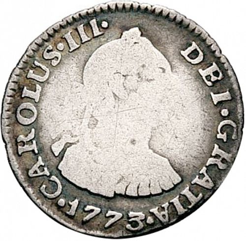 half Real Obverse Image minted in SPAIN in 1773VJ (1759-88  -  CARLOS III)  - The Coin Database