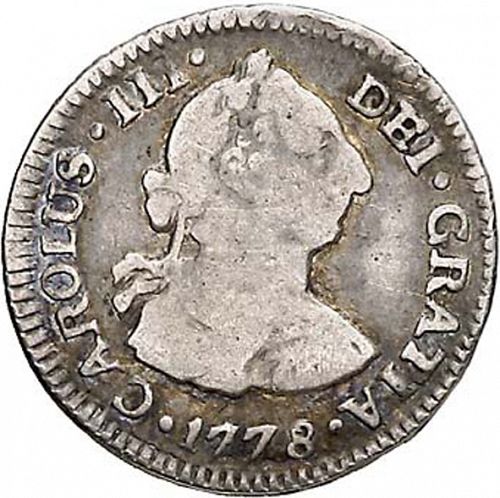 half Real Obverse Image minted in SPAIN in 1778DA (1759-88  -  CARLOS III)  - The Coin Database