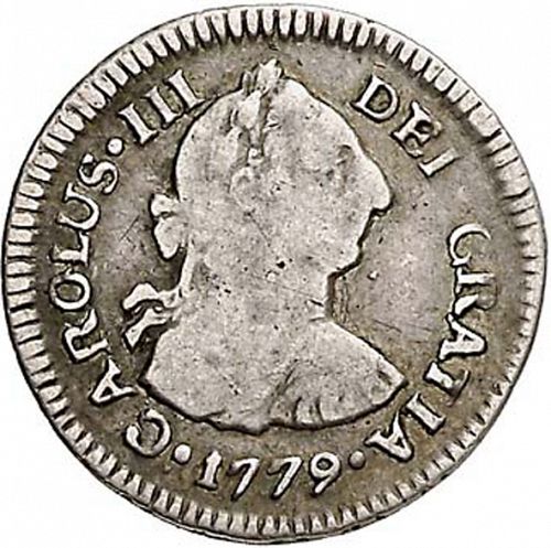 half Real Obverse Image minted in SPAIN in 1779DA (1759-88  -  CARLOS III)  - The Coin Database