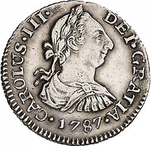 half Real Obverse Image minted in SPAIN in 1787M (1759-88  -  CARLOS III)  - The Coin Database