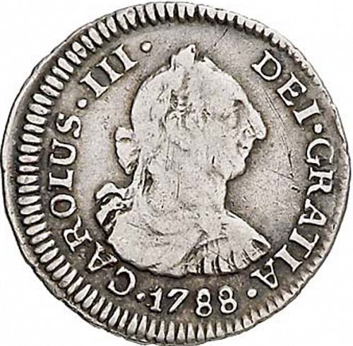 half Real Obverse Image minted in SPAIN in 1788DA (1759-88  -  CARLOS III)  - The Coin Database