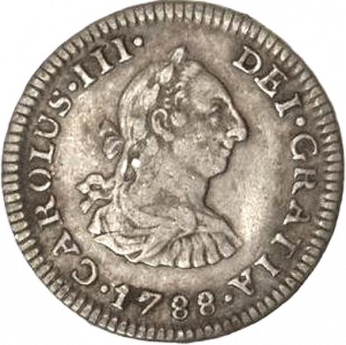 half Real Obverse Image minted in SPAIN in 1788FM (1759-88  -  CARLOS III)  - The Coin Database