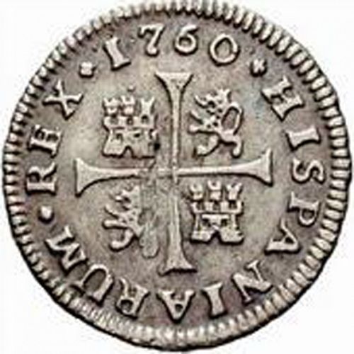half Real Reverse Image minted in SPAIN in 1760JV (1759-88  -  CARLOS III)  - The Coin Database