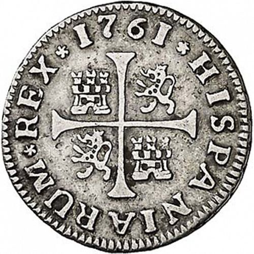 half Real Reverse Image minted in SPAIN in 1761JV (1759-88  -  CARLOS III)  - The Coin Database