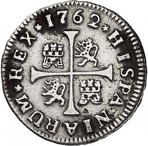 half Real Reverse Image minted in SPAIN in 1762VC (1759-88  -  CARLOS III)  - The Coin Database
