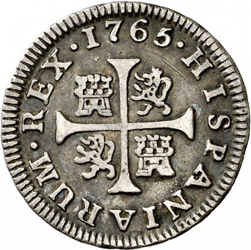 half Real Reverse Image minted in SPAIN in 1765PJ (1759-88  -  CARLOS III)  - The Coin Database