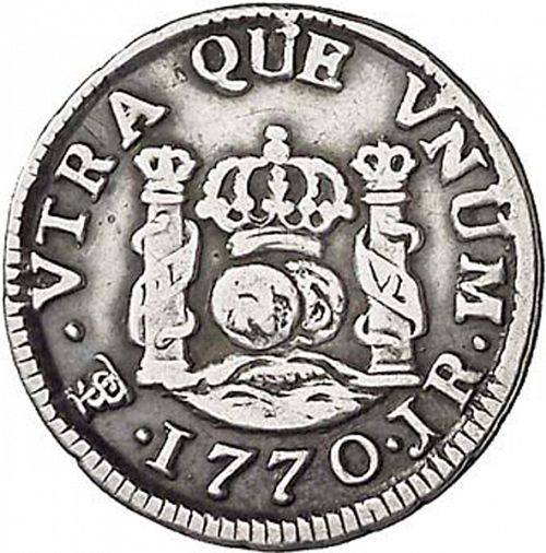 half Real Reverse Image minted in SPAIN in 1770JR (1759-88  -  CARLOS III)  - The Coin Database
