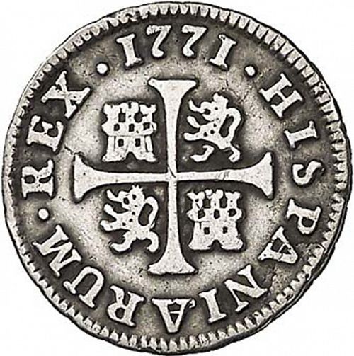 half Real Reverse Image minted in SPAIN in 1771PJ (1759-88  -  CARLOS III)  - The Coin Database