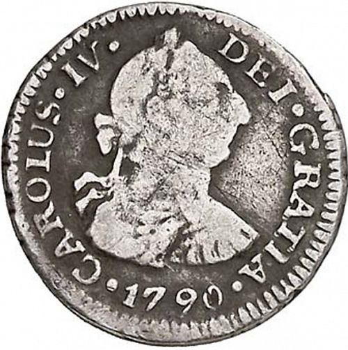 half Real Obverse Image minted in SPAIN in 1790DA (1788-08  -  CARLOS IV)  - The Coin Database